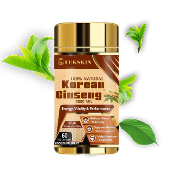 Lukskin Korean Ginseng Energy , Vitalty & Performance 3000mg